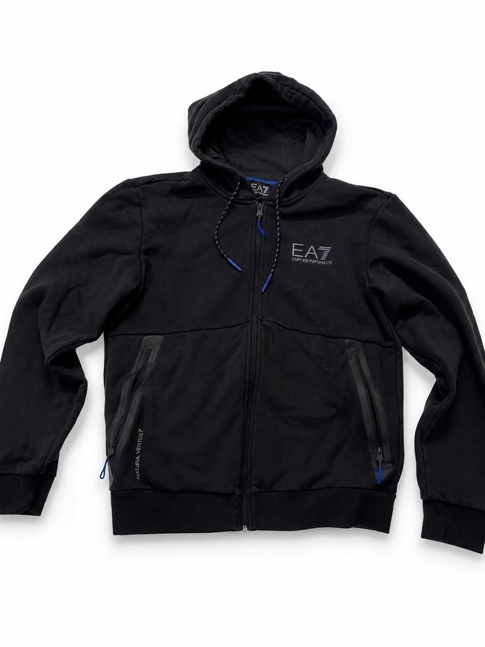 Emporio Armani Black EA7 Zip Hoodie Jacket authentic designer